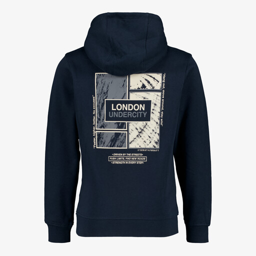 Jongens hoodie met backprint blauw