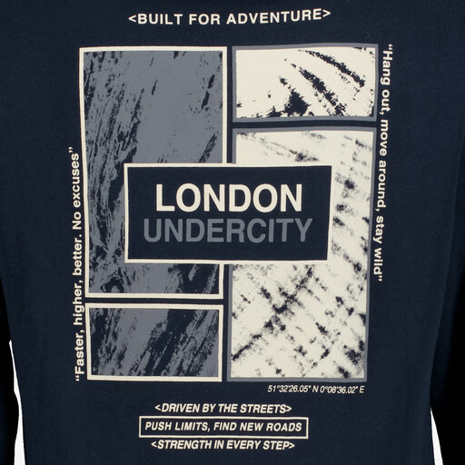 Jongens hoodie met backprint blauw