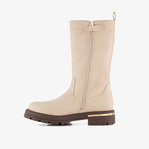 Hoge meisjes laarzen beige