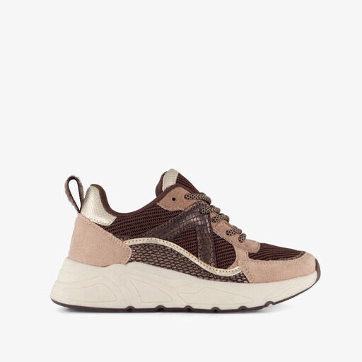 Meisjes dad sneakers bruin beige