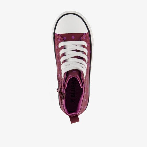 Meisjes hoge sneakers met polkadots roze