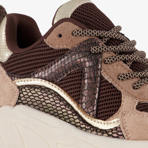 Meisjes dad sneakers bruin beige