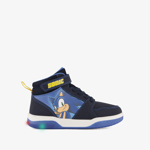 Hoge jongens sneakers met opdruk blauw