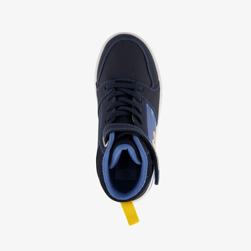 Hoge jongens sneakers met opdruk blauw