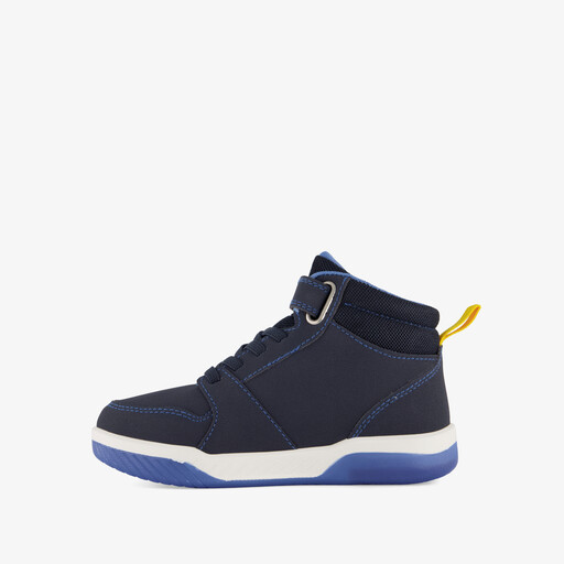 Hoge jongens sneakers met opdruk blauw