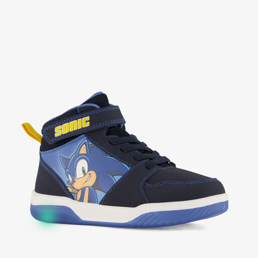 Hoge jongens sneakers met opdruk blauw