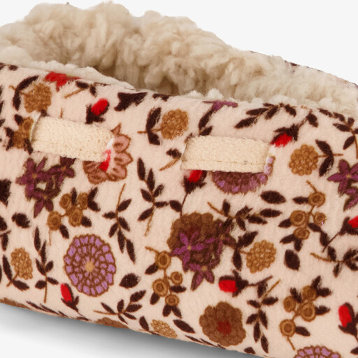 Gevoerde meisjes pantoffels met bloemenprint
