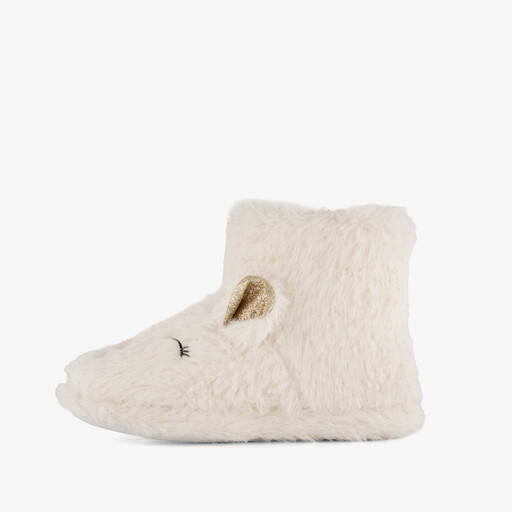Hoge meisjes pantoffels muisje wit