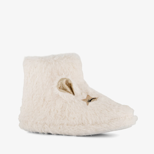 Hoge meisjes pantoffels muisje wit