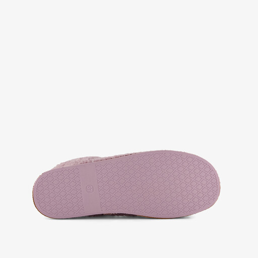 Gevoerde dames teddy pantoffels roze