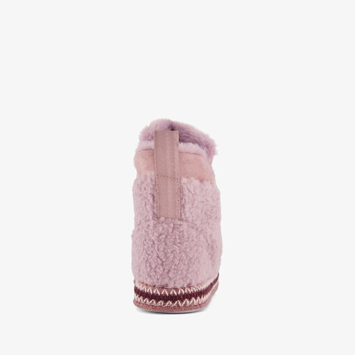 Gevoerde dames teddy pantoffels roze