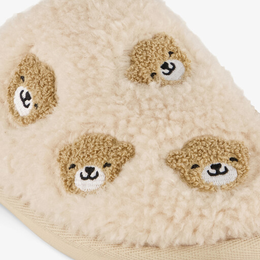 Dames teddy pantoffels met berengezichtjes