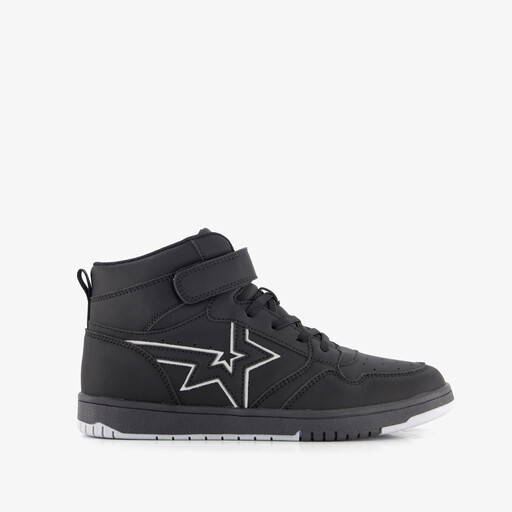 Hoge jongens sneakers met ster zwart