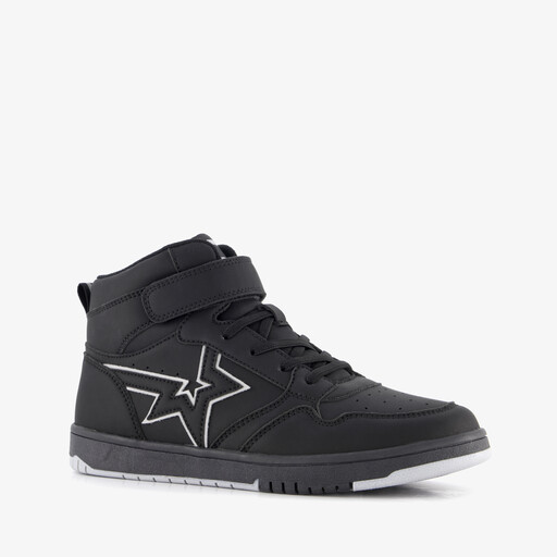 Hoge jongens sneakers met ster zwart