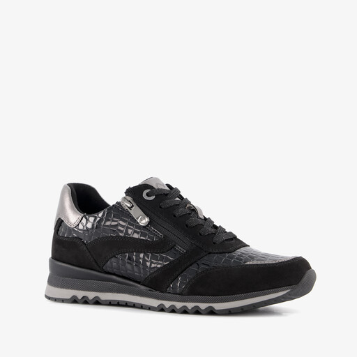 Dames sneakers met croco dessin zwart