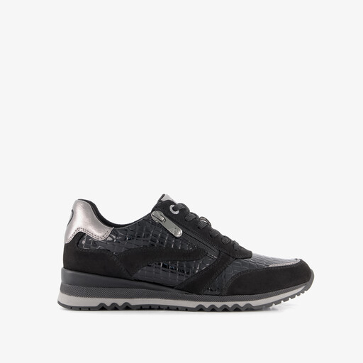 Dames sneakers met croco dessin zwart