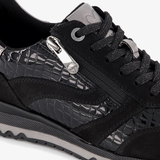 Dames sneakers met croco dessin zwart