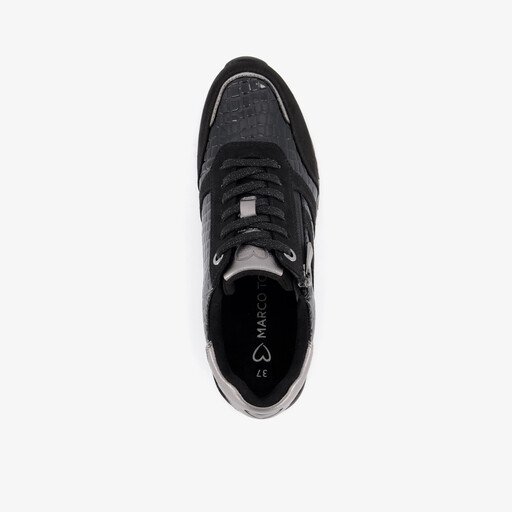 Dames sneakers met croco dessin zwart