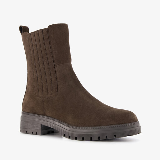 Suède dames Chelsea boots bruin