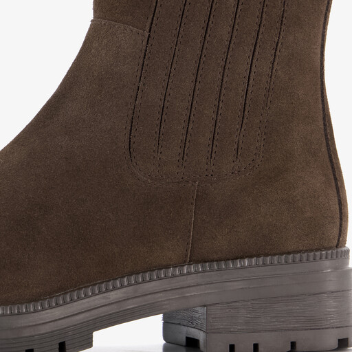Suède dames Chelsea boots bruin