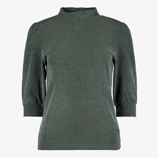 Dames plissé shirt groen