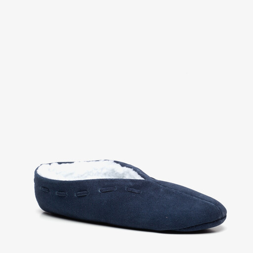Leren dames Spaanse sloffen blauw