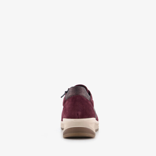 Suede dames sneakers bordeauxrood