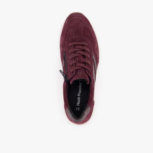 Suede dames sneakers bordeauxrood