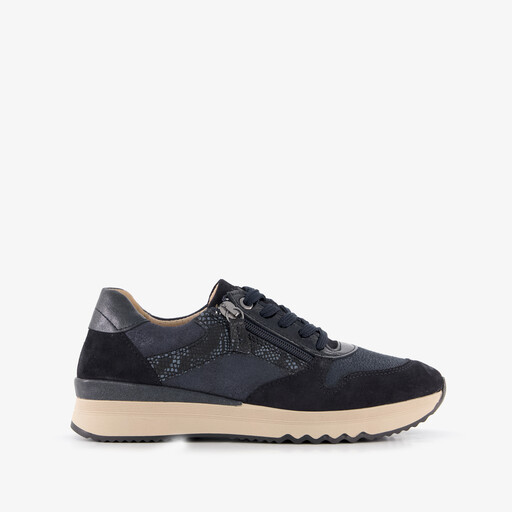 Suede dames sneakers blauw