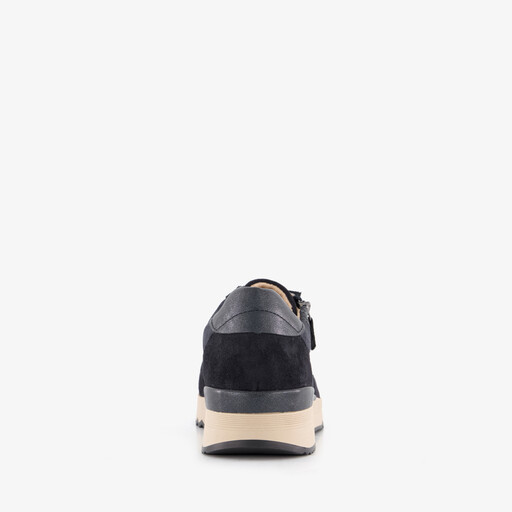 Suede dames sneakers blauw