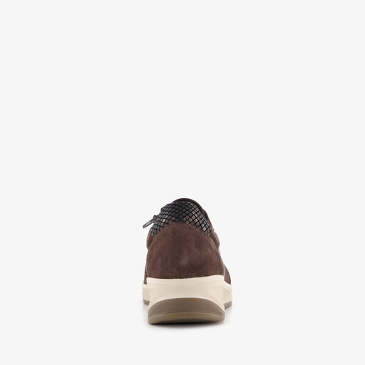 Suede dames sneakers bruin