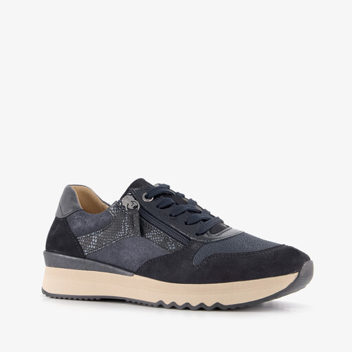 Suede dames sneakers blauw