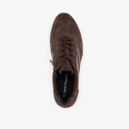 Suede dames sneakers bruin