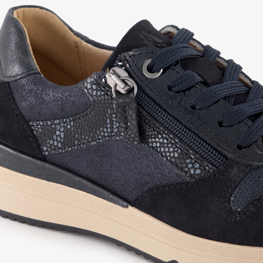 Suede dames sneakers blauw