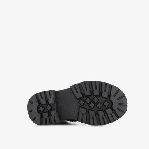 Leren meisjes lak veterboots zwart