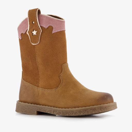 Leren meisjes cowboylaarzen cognac
