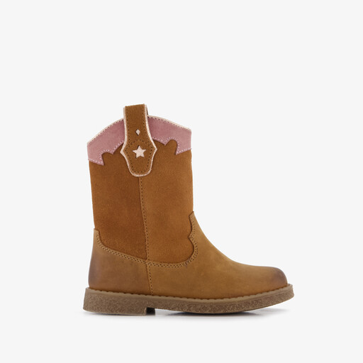 Leren meisjes cowboylaarzen cognac