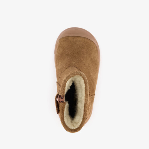 Suede meisjes boots gevoerd cognac