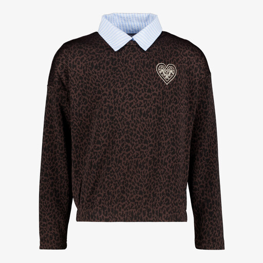 Meisjes sweater met panterprint en scrunchie