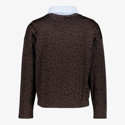 Meisjes sweater met panterprint en scrunchie