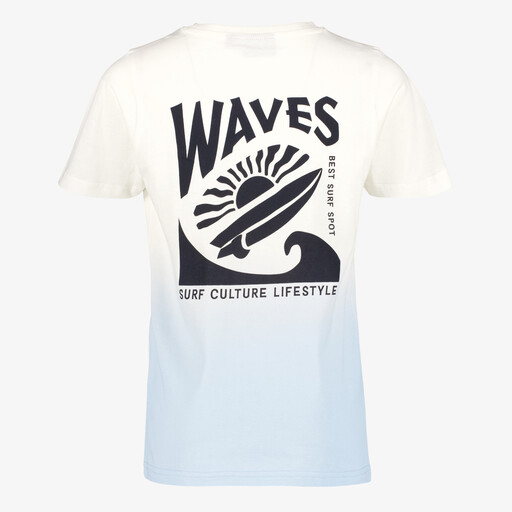 Jongens T-shirt met backprint wit blauw