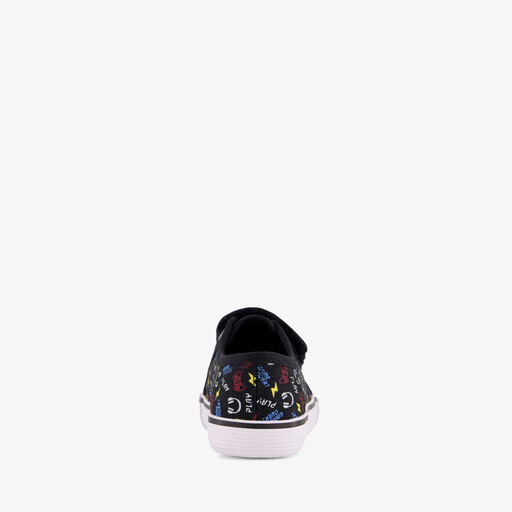 Kinder gymschoenen met game print zwart