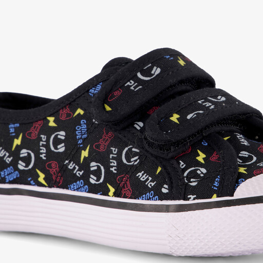 Kinder gymschoenen met game print zwart