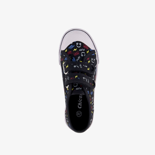 Kinder gymschoenen met game print zwart