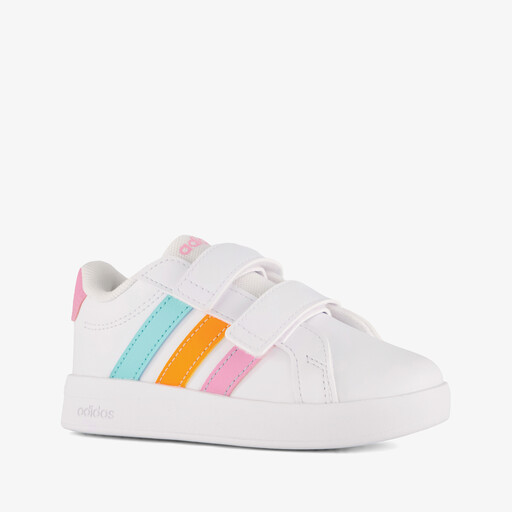Grand Court 3.0 meisjes sneakers wit roze