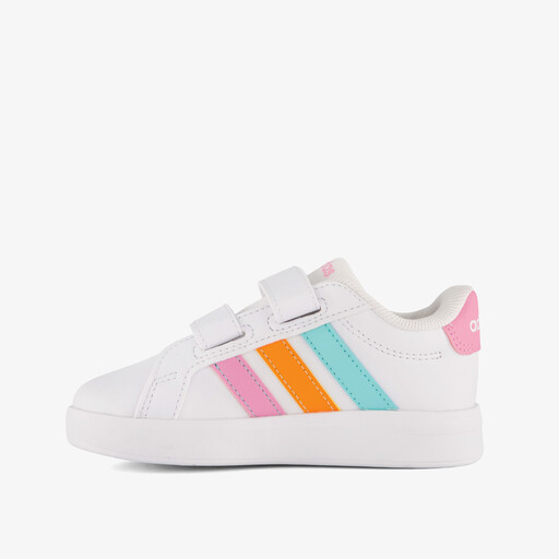 Grand Court 3.0 meisjes sneakers wit roze
