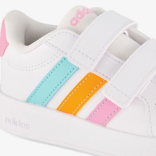 Grand Court 3.0 meisjes sneakers wit roze