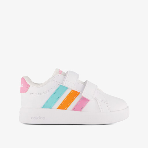 Grand Court 3.0 meisjes sneakers wit roze