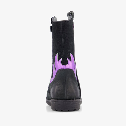Leren meisjes cowboylaarzen zwart roze