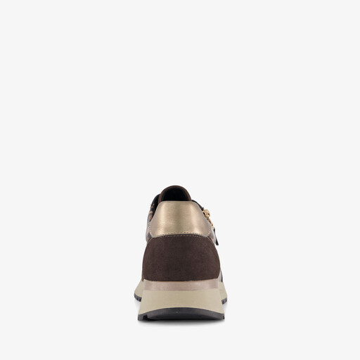 Dames sneakers met panterprint details bruin